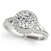 Image 2 : 1.60 ctw VS/SI Diamond Halo Ring 18K White Gold - REF-293M2F - SKU:26826