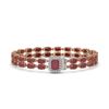 Image 1 : 29.01 ctw Ruby & Diamond Bracelet 14K Rose Gold - REF-250M2F - SKU:45768