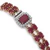 Image 2 : 29.01 ctw Ruby & Diamond Bracelet 14K Rose Gold - REF-250M2F - SKU:45768