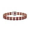 Image 3 : 29.01 ctw Ruby & Diamond Bracelet 14K Rose Gold - REF-250M2F - SKU:45768