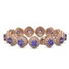 Image 2 : 38.1 ctw Tanzanite & Diamond Bracelet 14K Rose Gold - REF-1136A7V - SKU:44154