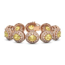 40.37 ctw Canary Citrine & Diamond Bracelet 14K Rose Gold - REF-1186Y4X - SKU:43725