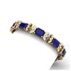 Image 2 : 38.13 ctw Sapphire & VS Diamond Bracelet 18K Yellow Gold - REF-527M3F - SKU:39398