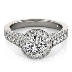 1.80 ctw VS/SI Diamond Halo Ring 18K White Gold - REF-319W2H - SKU:26784