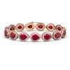 Image 1 : 30.06 ctw Ruby & Diamond Halo Bracelet Rose 10K Rose Gold - REF-368Y5X - SKU:41238