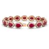 Image 2 : 30.06 ctw Ruby & Diamond Halo Bracelet Rose 10K Rose Gold - REF-368Y5X - SKU:41238