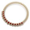 Image 3 : 33.4 ctw Ruby & VS Diamond Necklace 18K Yellow Gold - REF-1236F4N - SKU:39440