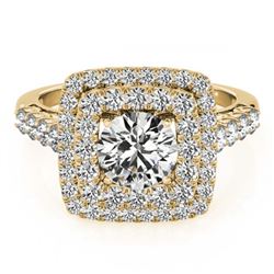 2.05 ctw VS/SI Diamond Halo Ring 18K Yellow Gold - REF-335N9A - SKU:27104