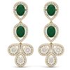 Image 1 : 9.75 ctw Emerald & VS Diamond Earrings 18K Yellow Gold - REF-309M3F - SKU:39080