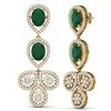 Image 3 : 9.75 ctw Emerald & VS Diamond Earrings 18K Yellow Gold - REF-309M3F - SKU:39080