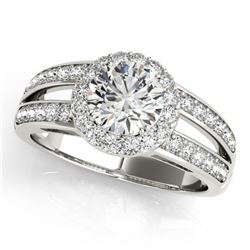 1.60 ctw VS/SI Diamond Halo Ring 18K White Gold - REF-311M5F - SKU:26904