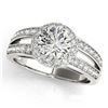 Image 1 : 1.60 ctw VS/SI Diamond Halo Ring 18K White Gold - REF-311M5F - SKU:26904