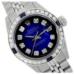 Rolex Men's Stainless Steel, QuickSet, Diam Dial & Diam/Sapphire Bezel - REF-521T4K
