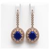 Image 1 : 17.22 ctw Sapphire & Diamond Earrings 14K Rose Gold - REF-366X2R - SKU:43770