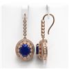Image 2 : 17.22 ctw Sapphire & Diamond Earrings 14K Rose Gold - REF-366X2R - SKU:43770