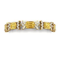 35.21 ctw Canary Citrine & VS Diamond Bracelet 18K Yellow Gold - REF-400A2V - SKU:39404