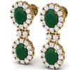Image 2 : 8.98 ctw Emerald & VS Diamond Earrings 18K Yellow Gold - REF-218R2K - SKU:38810