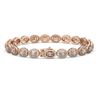 Image 2 : 9.49 ctw Oval Diamond Bracelet 18K Rose Gold - REF-798F3N - SKU:43014