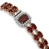 Image 2 : 27.41 ctw Garnet & Diamond Bracelet 14K Rose Gold - REF-185X5R - SKU:45810