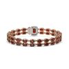 Image 3 : 27.41 ctw Garnet & Diamond Bracelet 14K Rose Gold - REF-185X5R - SKU:45810