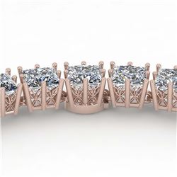 40 ctw Princess SI Diamond Necklace 14K Rose Gold - REF-6345N2A - SKU:29744