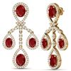 Image 3 : 25.08 ctw Ruby & VS Diamond Earrings 18K Yellow Gold - REF-490N9A - SKU:38576