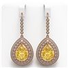 Image 1 : 33.92 ctw Canary Citrine & Diamond Earrings 14K Rose Gold - REF-446R9K - SKU:43311