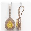 Image 2 : 33.92 ctw Canary Citrine & Diamond Earrings 14K Rose Gold - REF-446R9K - SKU:43311