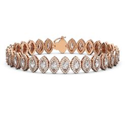 13.1 ctw Marquise Diamond Bracelet 18K Rose Gold - REF-1100N6A - SKU:43086