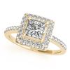 Image 1 : 0.85 ctw VS/SI Princess Diamond Halo Ring 18K Yellow Gold - REF-102A3V - SKU:27140