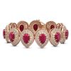 Image 1 : 56.04 ctw Ruby & Diamond Bracelet 14K Rose Gold - REF-1520W7H - SKU:43257