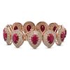 Image 2 : 56.04 ctw Ruby & Diamond Bracelet 14K Rose Gold - REF-1520W7H - SKU:43257