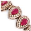 Image 3 : 56.04 ctw Ruby & Diamond Bracelet 14K Rose Gold - REF-1520W7H - SKU:43257