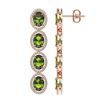 Image 2 : 11.8 ctw Tourmaline & Diamond Halo Earrings 10K Rose Gold - REF-269N3A - SKU:40767