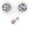 Image 2 : 3.09 ctw VS/SI Diamond Stud Solitaire Earrings 18K Rose Gold - REF-1052K7W - SKU:35699
