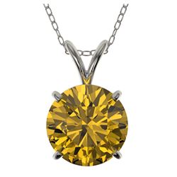 2.03 ctw Intense Yellow Diamond Solitaire Necklace 10K White Gold - REF-555M2F - SKU:36816