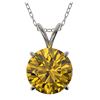 Image 1 : 2.03 ctw Intense Yellow Diamond Solitaire Necklace 10K White Gold - REF-555M2F - SKU:36816