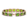 Image 2 : 33.37 ctw Peridot & Diamond Halo Bracelet 10K Rose Gold - REF-405N5A - SKU:41550