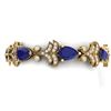 Image 1 : 24.8 ctw Sapphire & VS Diamond Bracelet 18K Yellow Gold - REF-436M4F - SKU:38738