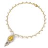 Image 3 : 23.02 ctw Canary Citrine & VS Diamond Necklace 18K Yellow Gold - REF-800W2H - SKU:39509