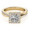 Image 1 : 1.50 ctw VS/SI Princess Diamond Halo Ring 18K Yellow Gold - REF-299X4R - SKU:27203