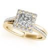 Image 2 : 1.50 ctw VS/SI Princess Diamond Halo Ring 18K Yellow Gold - REF-299X4R - SKU:27203