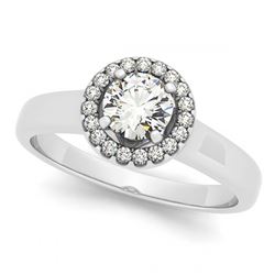 0.65 ctw VS/SI Diamond Halo Ring 18K White Gold - REF-88N9A - SKU:26152