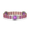 Image 2 : 34.24 ctw Amethyst & Diamond Bracelet 14K Rose Gold - REF-345W5H - SKU:45348