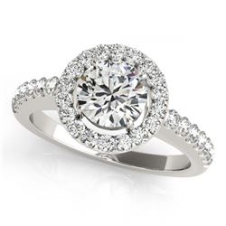 1.65 ctw VS/SI Diamond Halo Ring 18K White Gold - REF-302N3A - SKU:26332