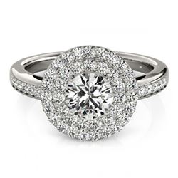 1.60 ctw VS/SI Diamond Halo Ring 18K White Gold - REF-175H8M - SKU:26458