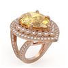 Image 2 : 17.38 ctw Canary Citrine & Diamond Ring 14K Rose Gold - REF-250V5Y - SKU:43293