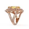 Image 3 : 17.38 ctw Canary Citrine & Diamond Ring 14K Rose Gold - REF-250V5Y - SKU:43293