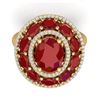 Image 2 : 8.05 ctw Ruby & VS Diamond Ring 18K Yellow Gold - REF-153V6Y - SKU:39242