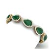 Image 2 : 42 ctw Emerald & VS Diamond Bracelet 18K Yellow Gold - REF-636A4V - SKU:38858